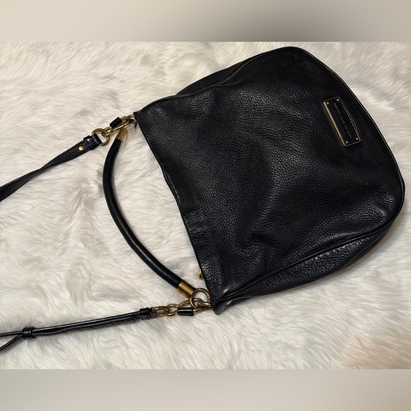 Marc Jacobs Handbags - Marc Jacobs Hobo Black Pebbled Leather Bag with Gold Hardware